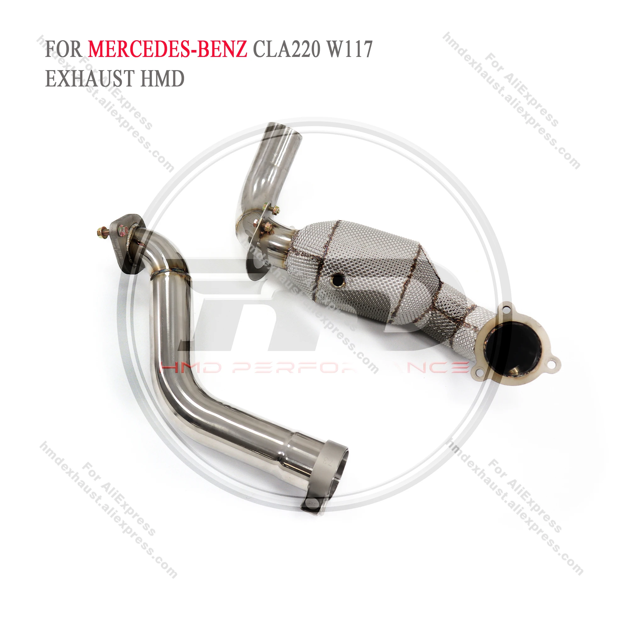 HMD Exhaust System For Mercedes Benz CLA220 W117 Exhaust Downpipe Catalyst Free High Flow Performance Exhaust