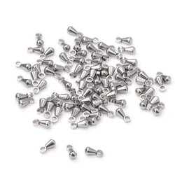 ASON 100 pièces/lot 316L acier inoxydable goutte d'eau perles d'extrémité pour bricolage prolongateur chaîne pendentif bijoux fabrication accessoires