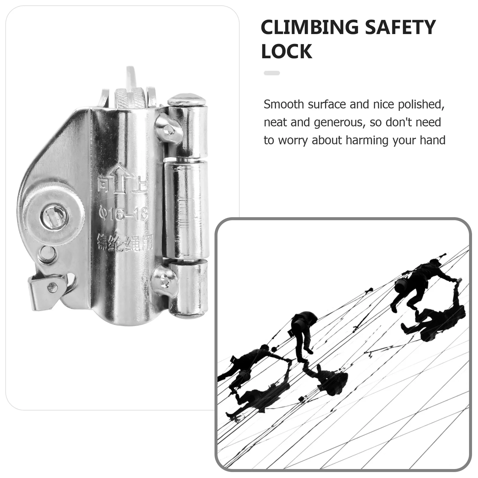 

Steel Climbing Safety Rope Lock Self-Locking Device Exterior Wall Cleaning Slow-Down Lock Corrosion Prevention