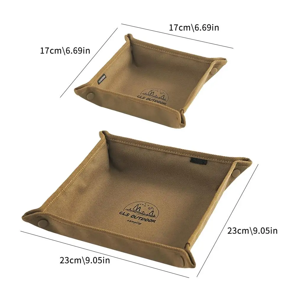 Tragbares, faltbares Camping-Aufbewahrungstablett, quadratisches Desktop-Organizer-Tablett für den Außenbereich, multifunktionale Aufbewahrungsbox für Schlüssel und kleine Gegenstände – Detail 2
