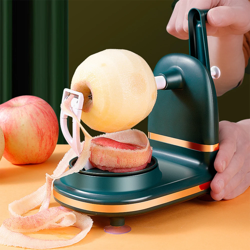 Hand-cranked Household Fruit Peeler Manual Rotating Apples Peeler Slicer Multifunctional Kitchen Apples Peeler Slicing Gadgets