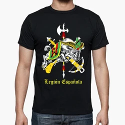 Camiseta de la Legión Española, emblema de la Cabra Camiseta de manga corta de algodón para hombre, ropa de calle de gran tamaño, cuello redondo, Verano