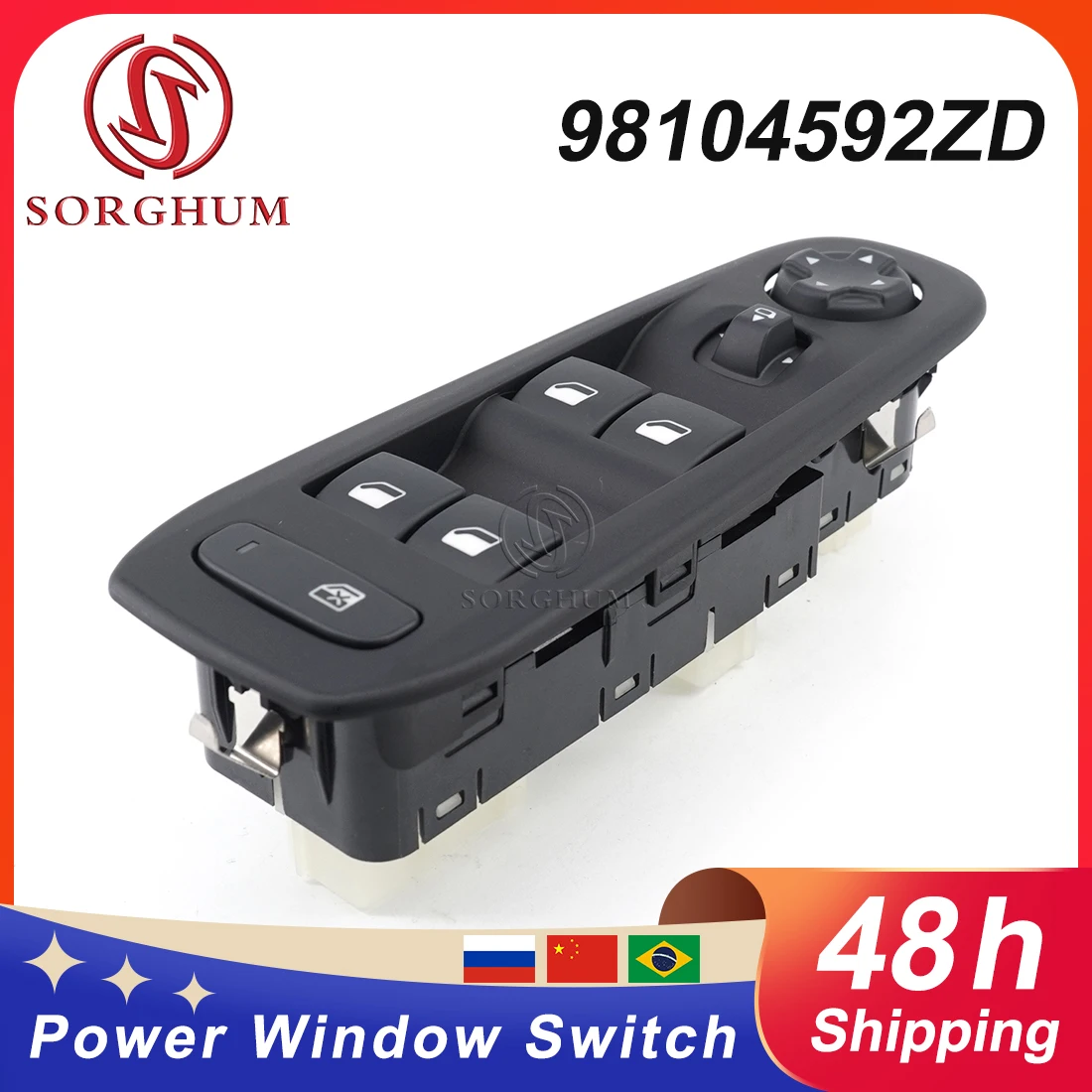 

Sorghum Car Accessories 98104592ZD For Peugeot 308 408 New Left Front Window Regulator Switch Window Control Switch Button