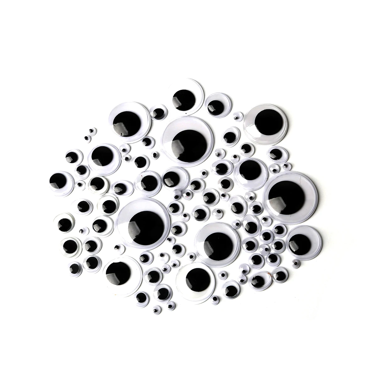 6-500Pcs 5-50mm Assorted Sizes Cute Self-adhesive Black and White Googly Wiggle Eyes For Handmade DIY Dolls Scrapbooking Crafts