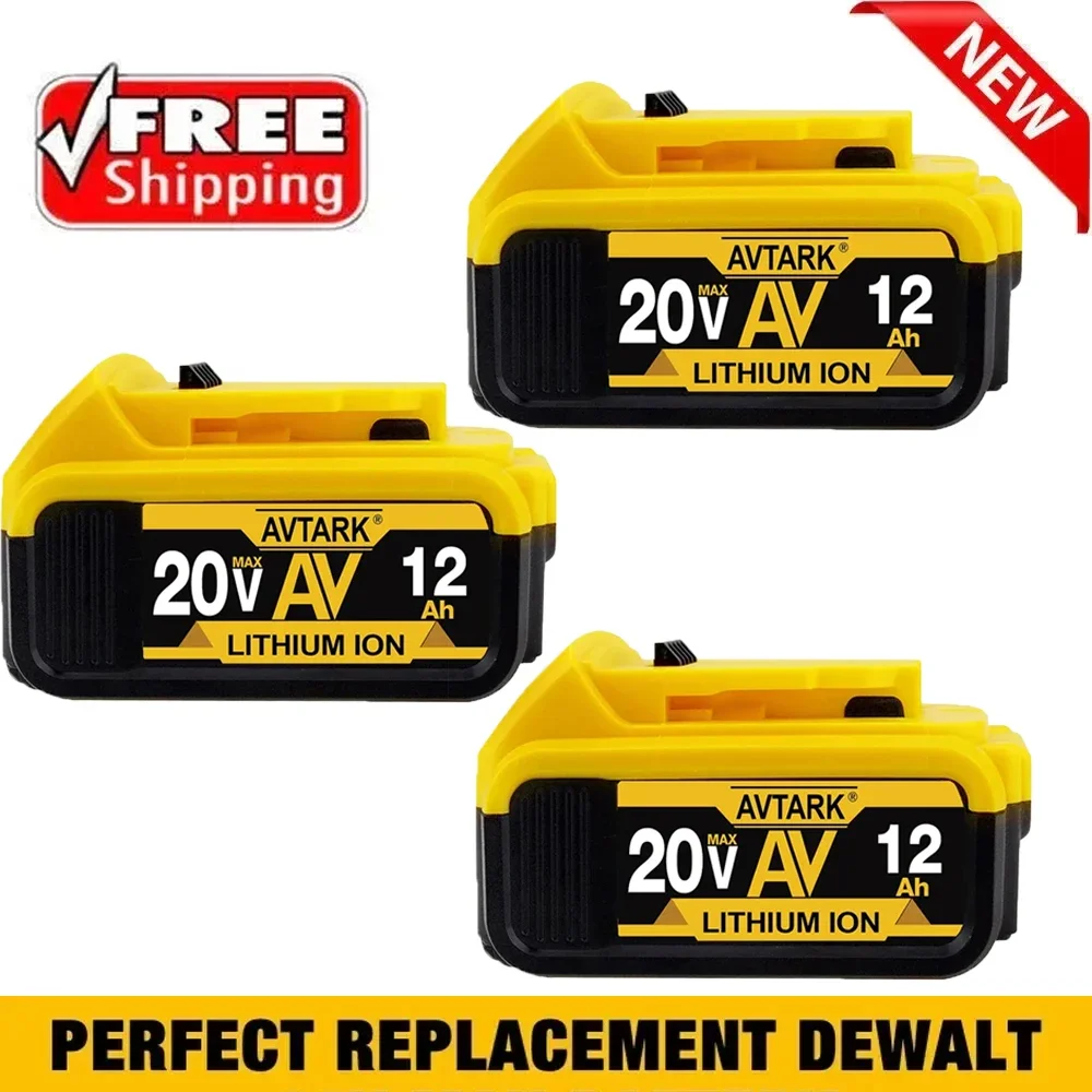 

100% NEW DCB200 20V 12000mAh Lithium Replacement Battery For Dewalt 18V DCB184 DCB200 DCB182 DCB180 DCB181 DCB182 DCB201 DCB206