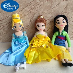 Disney Series New 40cm 3d Big Eyes Cartoon Cute Princess Plush Toy Mulan Bell Princess Cinderella Cloth Doll Girl Favorite toy G