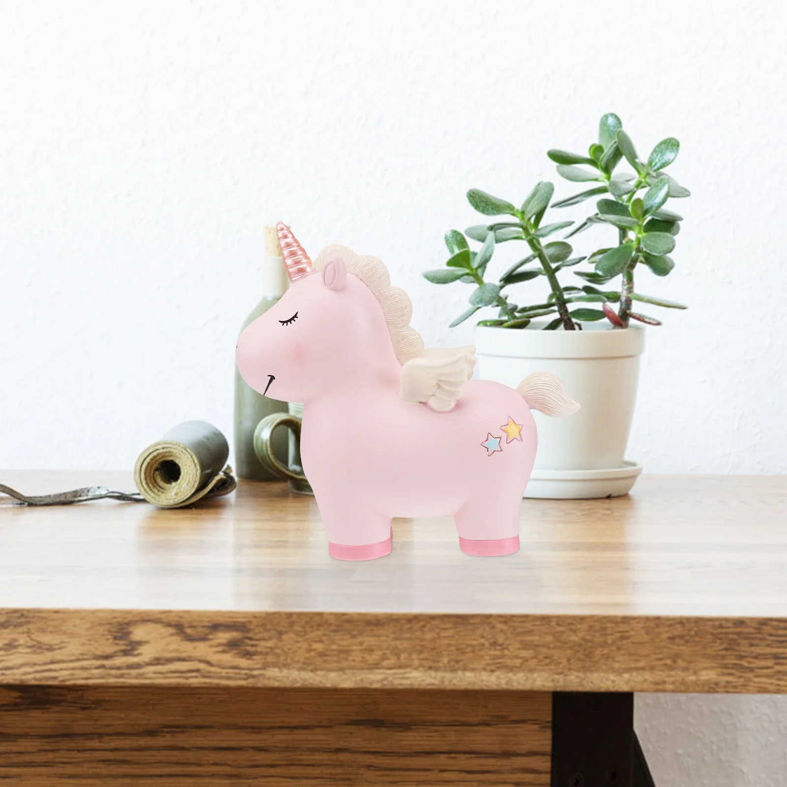 وعاء تخزين المال الكرتوني من الراتنج من VICASKY Piggy Bank لتزيين عيد الميلاد وأعياد الميلاد #4