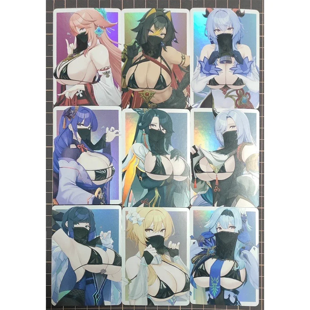 أنيمي آلهة قصة لتقوم بها بنفسك ACG Eula Yae Miko Paimon Ayaka مثير تحصيل بطاقة الصبي ألعاب اللعب هدايا عيد الميلاد عيد الميلاد