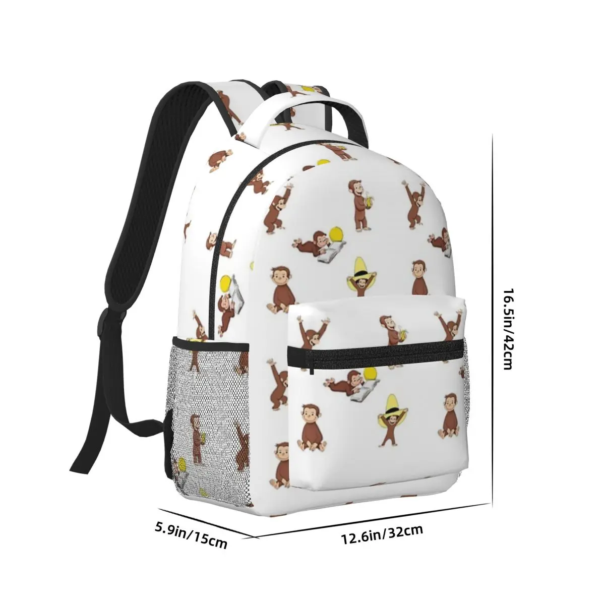 Curious George Woman Backpacks Boys Girls Bookbag Casual Children School Bags Portability Laptop Rucksack Shoulder Bag