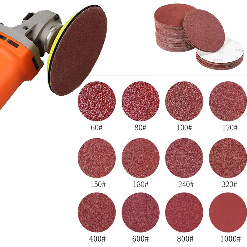 10 stücke Spezielle Schleifpapier Disk 60-1000Grit Für Runde Polieren Schleifen Rot Braun Schleifpapiere Set Schleif Werkzeuge Zubehör set