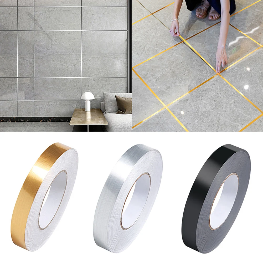 50Meter Ceramic Floor Wall Seam Sealant Tape Floor Seam Sticker Decor Gold Self Adhesive Wall Tile Floor Tape Sticker Home Decor