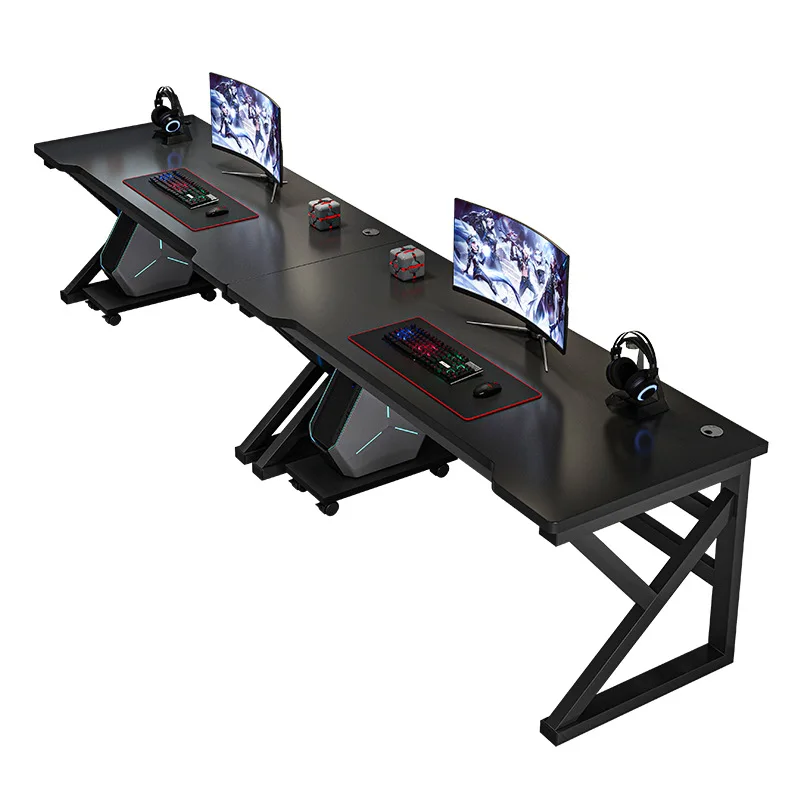 #Double computer desk Desktop e-sports table Couple side-by-side game table Bedroom Home desk Desk Workbench