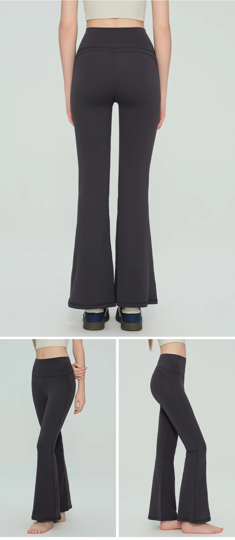 Neue Damen-Superweiche Schlaghose mit hoher Taille, elastisch, hüftformend, schlankmachend, atmungsaktiv, für Laufen, Fitness, Outdoor und Freizeit. – Detail 10