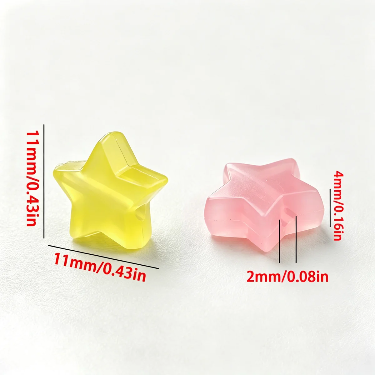 11mm Acrylic Jelly-Style Small Stars Assorted Colors Handmade DIY Jewelry Bead Loose Beads for Bracelets Necklaces Accessories