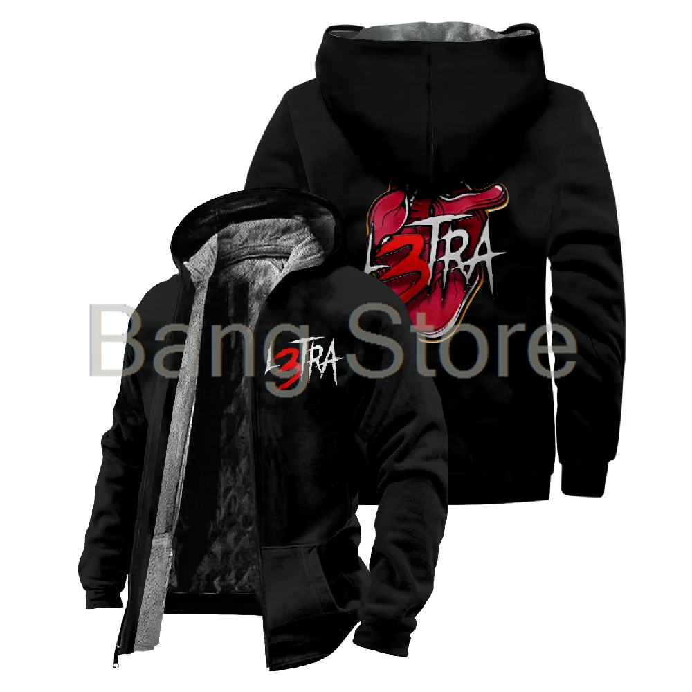 Luar La L L3tra Zipper Jacket Unisex Long Sleeve Thickened Winter Parka Streetwear Coat