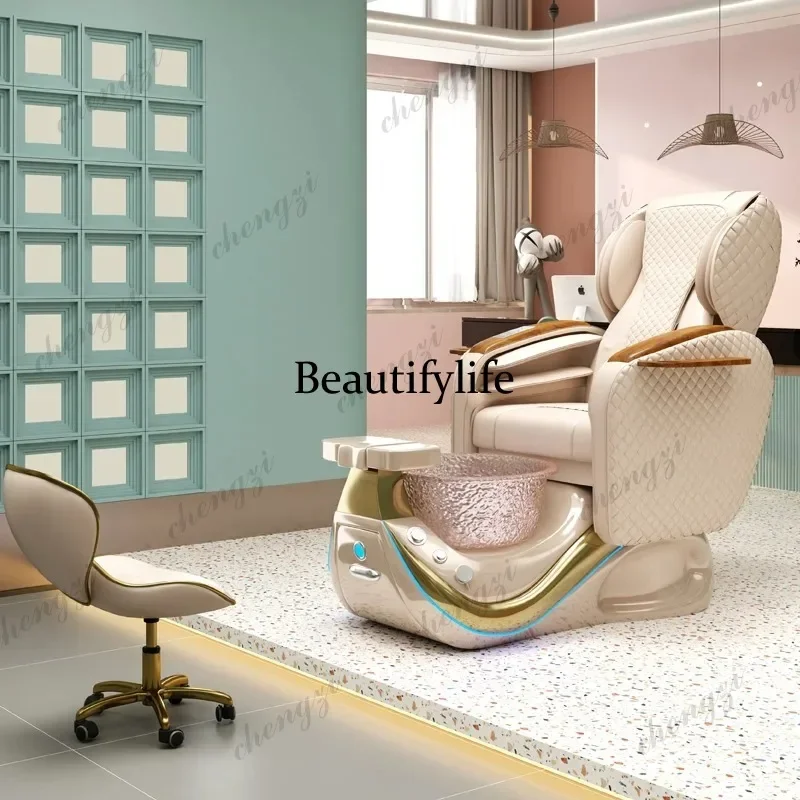 E182  High-end Luxury Manicure Table Electric Massage Foot Bath Eyelash Extension Manicure Table Sofa Integrated Furniture