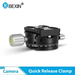 BEXIN Quick Release Clamp Holder Tripod Mount Plate Adapter 360° Rotate Panoramic Shooting Clamp For Arca Swiss Camera Tripod