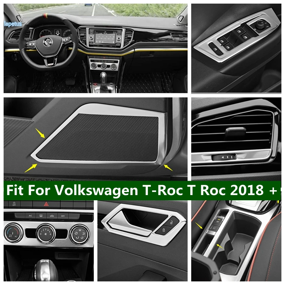 

Car Central Control Instrument Door Handle Bowl Water Cup Holder Window Lift Cover Trim For Volkswagen T-Roc T Roc 2018 - 2021