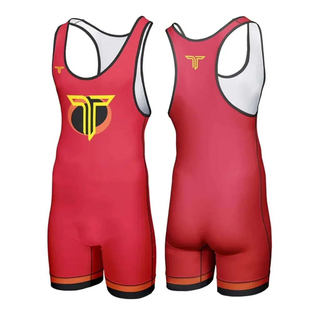 Wrestling Singlets Running Wear One Piece Bodysuit Breathable Quick Dry Iron Wwe Gym Weightlifting Powerlifting Fitness Skinsuit