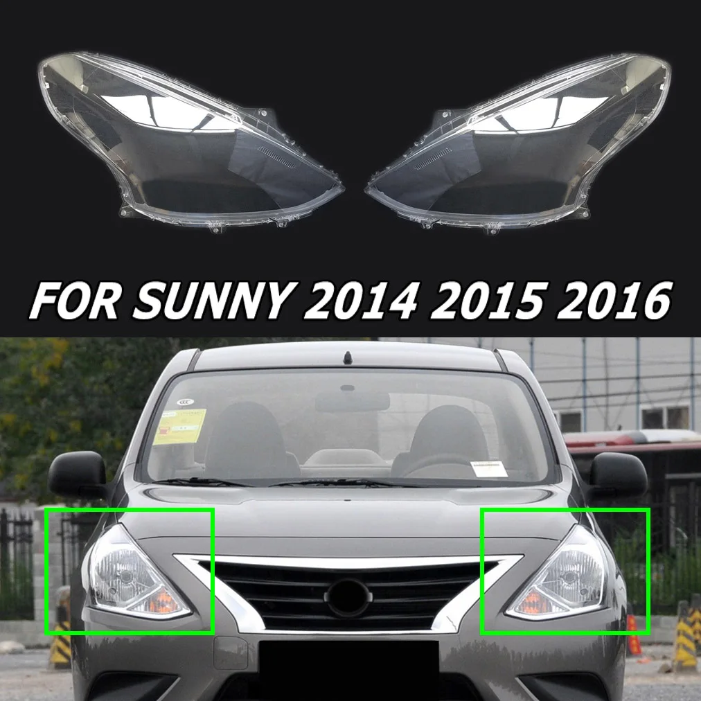 

Decor Lampshade Lens Fit For Sunny 2014 2015 2016 Headlight Cover Transparent Auto Shell