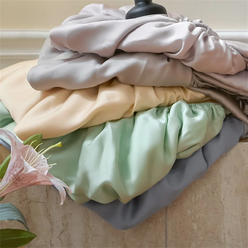 Natural 100% Mulberry Silk Fitted Sheet Mattress Cover Single Double Queen King Size Luxury High End Real Silk Bedding Sheets