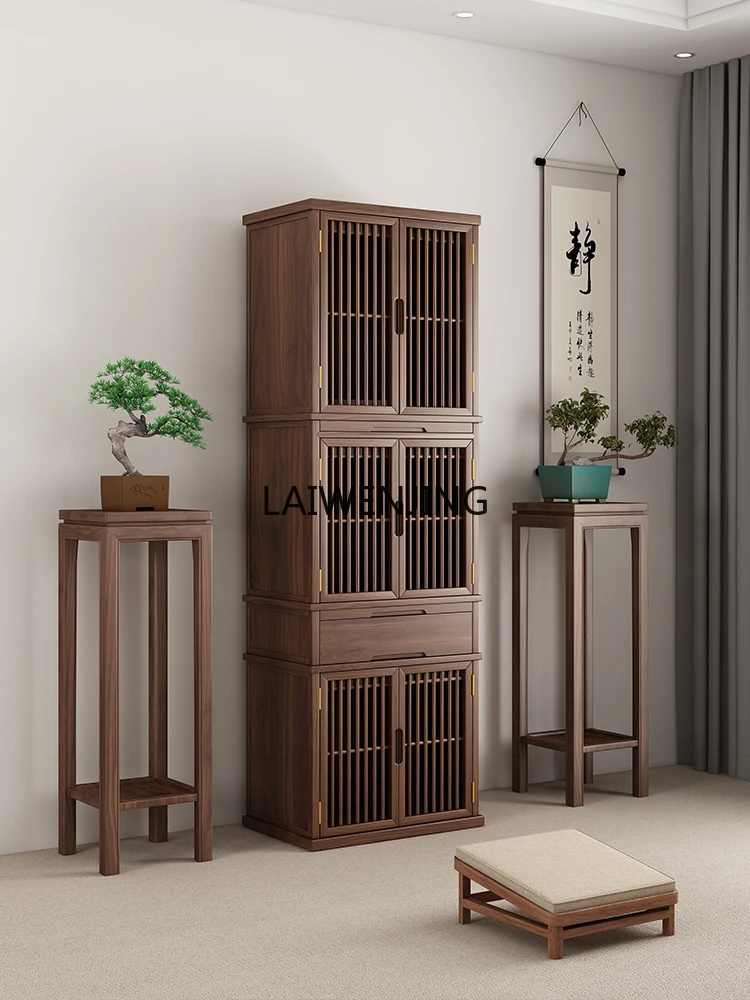 SGF solid wood Buddhist niche household three-layer vertical cabinet with door new Chinese shrine ancestor vertical cabinet