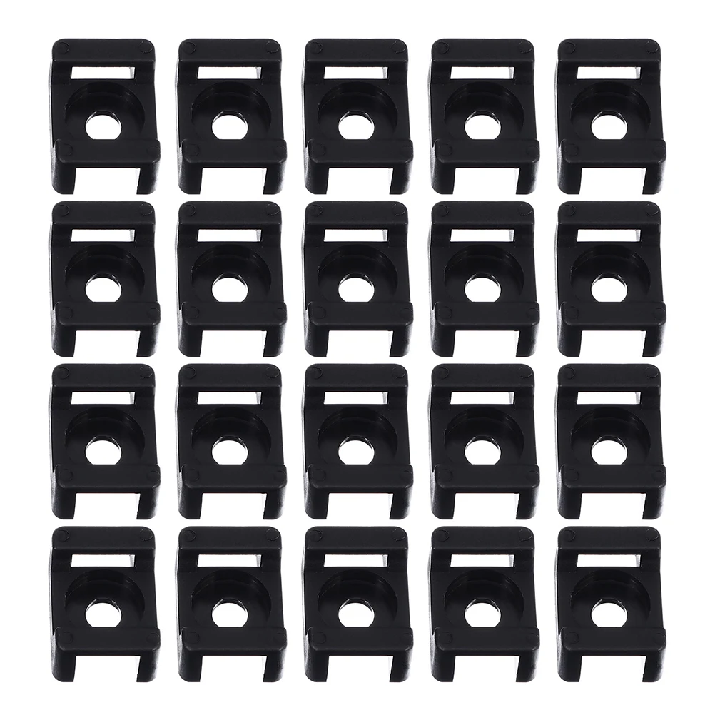 

100pcs Wire Black HC-2S Cable Tie Clamps Desk Organizers Cable Tie Mounts Saddle Shape Nylon Bracket Cord Clips