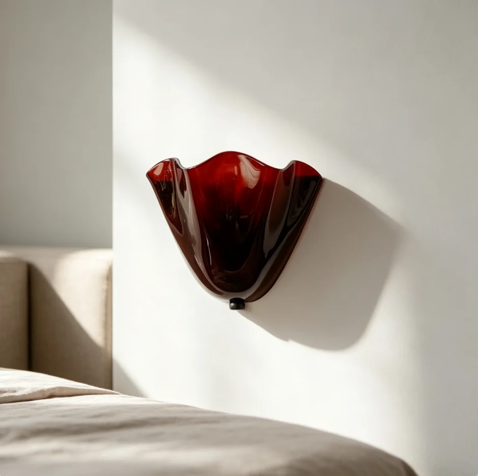 Colored Glass Wall Lamps French Retro Glass Skirt Light Wabi-Sabi Style Living Room Corridor Aisle Bedroom Bedside Wall Lighting