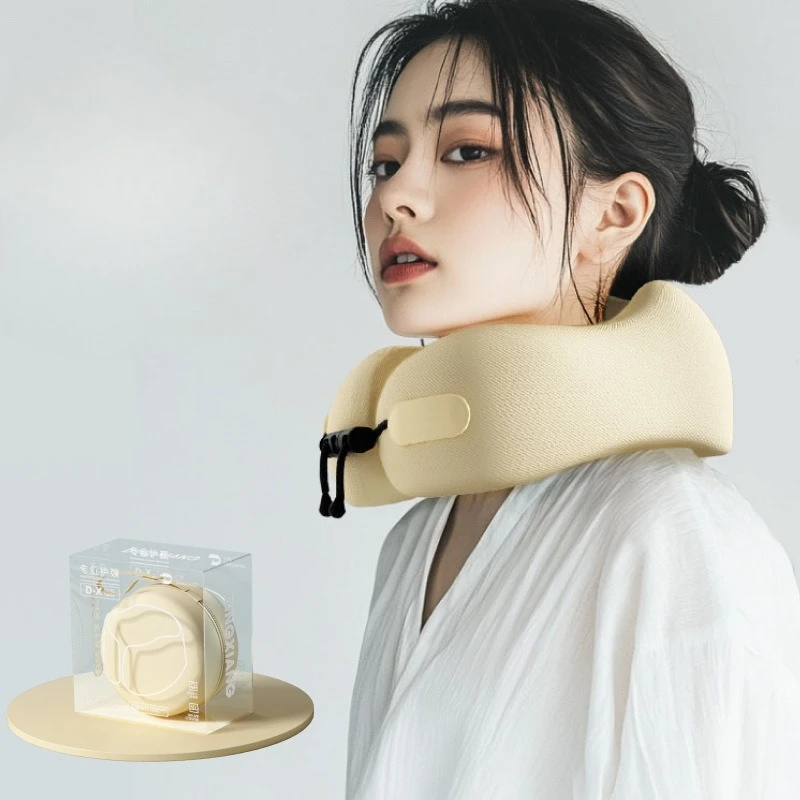 低反発ネックピロー トラベルピロー 持ち運び可能なU字型枕 飛行機やオフィス、自宅での快適なサポートに