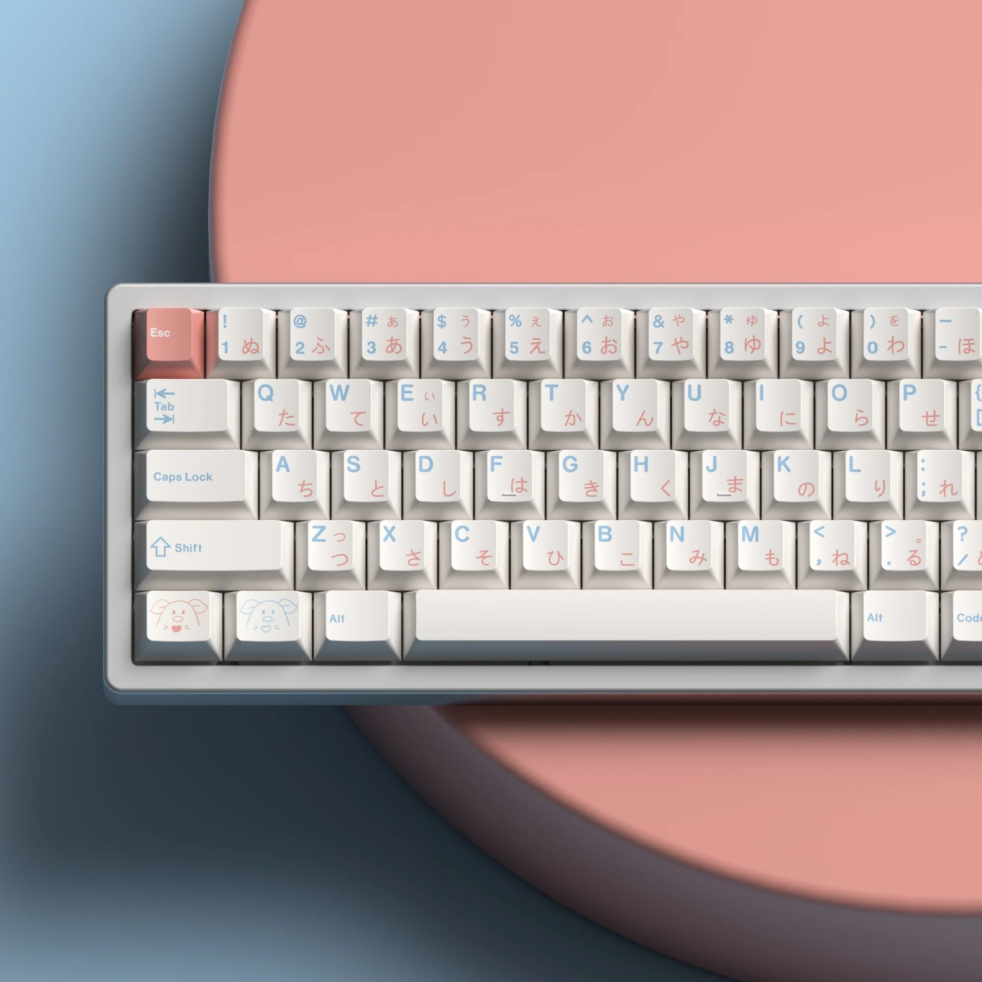 1 Set JKDK Studio Warm Theme Keycaps Blue Pink PBT Dye Subbed Key Caps GMK Fuyu Cherry Profile Keycap For 61 68 980 75 87 104