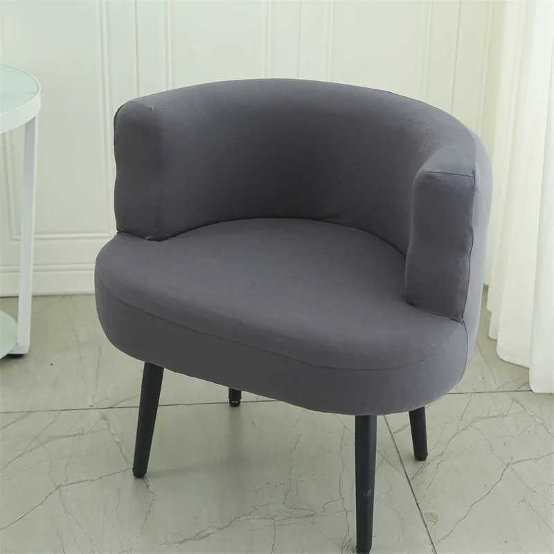 Large Curved Chair Seat Cover Elastic Low Backrest Chair Cover Universal Makeup Stool Cover Living Room Bedroom Lazy Sofa Covers