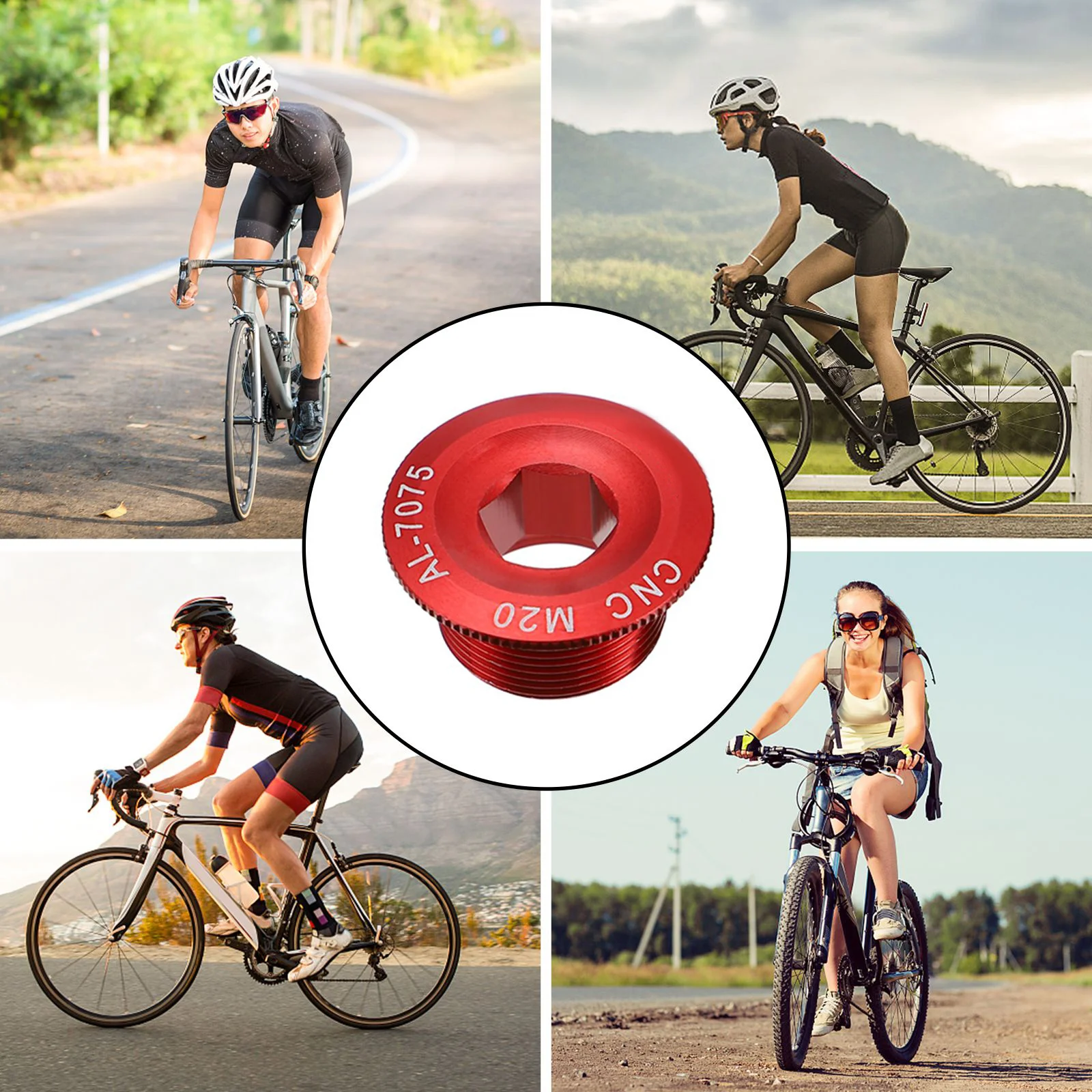 

Aluminum Alloy Cover Screws Thread 10Mm Hole For Bike Crank Arm Bolt Chainwheel Screw Crankset Fixing Bolt