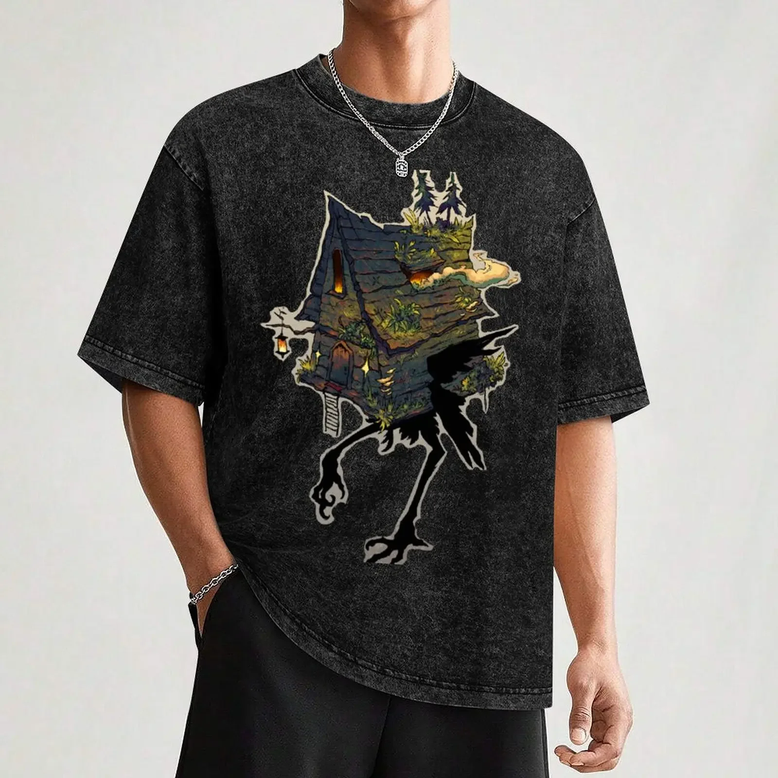 بابا ياجا تي شيرت رجل التي شيرت رجل تي شيرت القطن عالية الجودة القطن تي شيرت رجل 100% تي شيرت تيشيرت صيفي