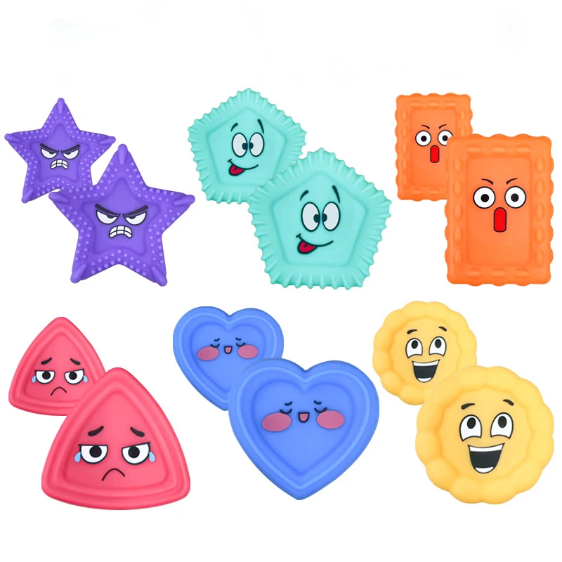 Juguetes para aliviar el estrés de silicona suave, bloques sensoriales con textura creativa, juguetes inquietos, piedra sensorial para niños, 6 unids/set, piedra de preocupación texturizada