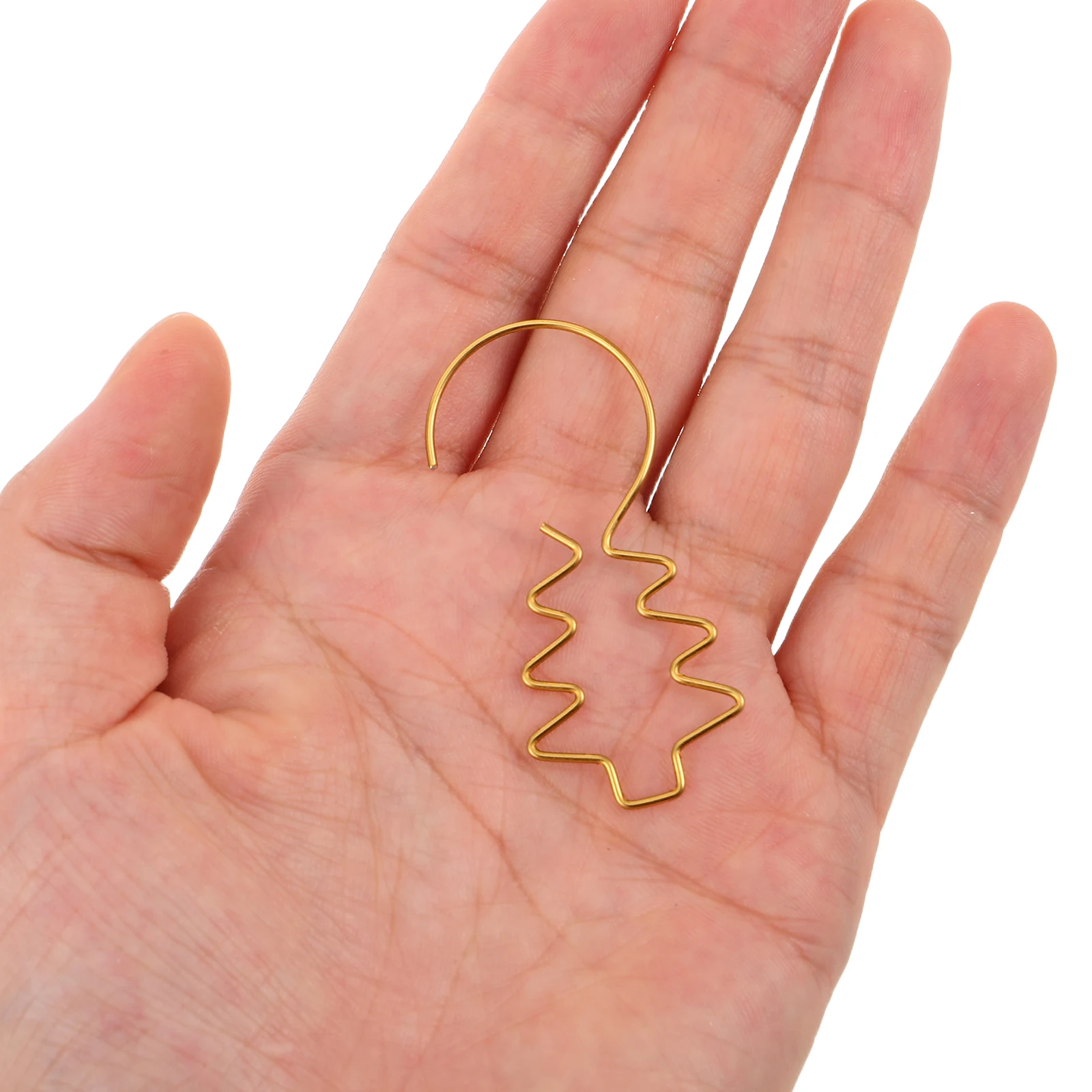 

100 Pcs Christmas Tree Hanger Hooks Xmas Bauble Hangers Gold Wire Garland Ornament Decorations