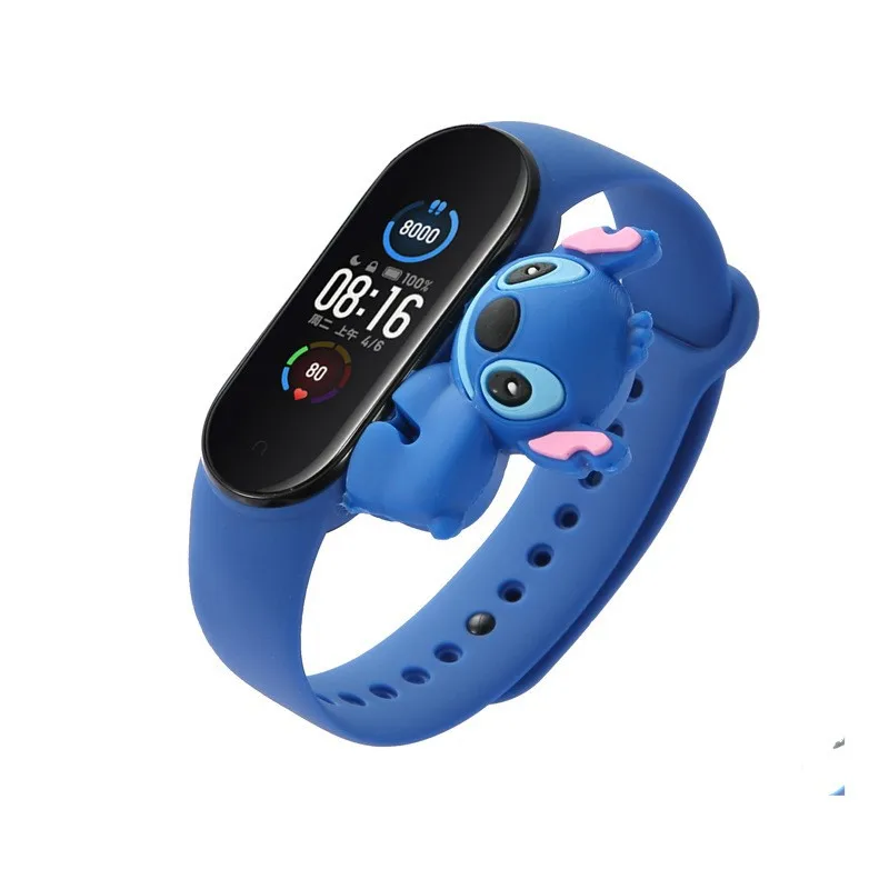 Disney Lilo & Stitch Xiaomi Strap for Mi Band 7/6/5/4/3/NFC Wristband Cartoon Character Print Watch Replacement Band Kids Gifts