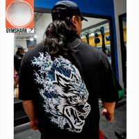 DARCSPORT Wolf Head Wavy Short-sleeved Men's and Women's Trendy Sportswear and Casual Pure Cotton T-shirts