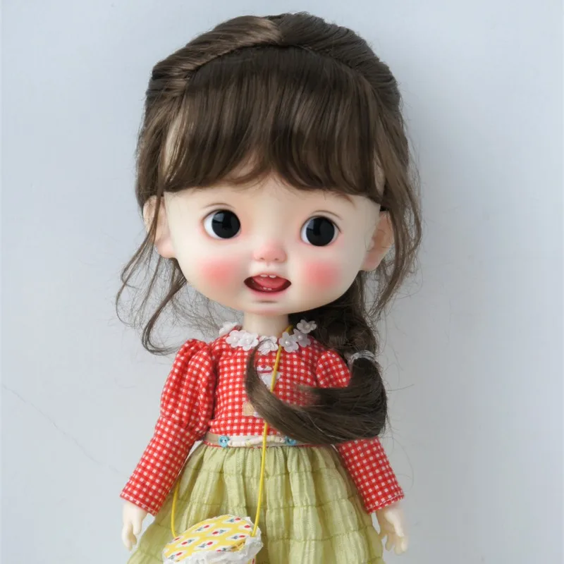 QBaby Pullip 9-10inch  10-11inch  Synthetic mohair BJD wigs   JD413  French Braids Blythes  Doll AccessorieS