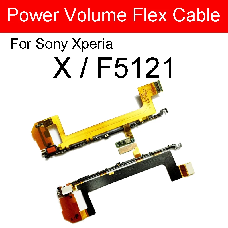 Cabo flexível de botão lateral de volume liga/desliga para sony xperia x f5121 f5122 interruptor de controle de volume de energia peças de reparo de fita flexível
