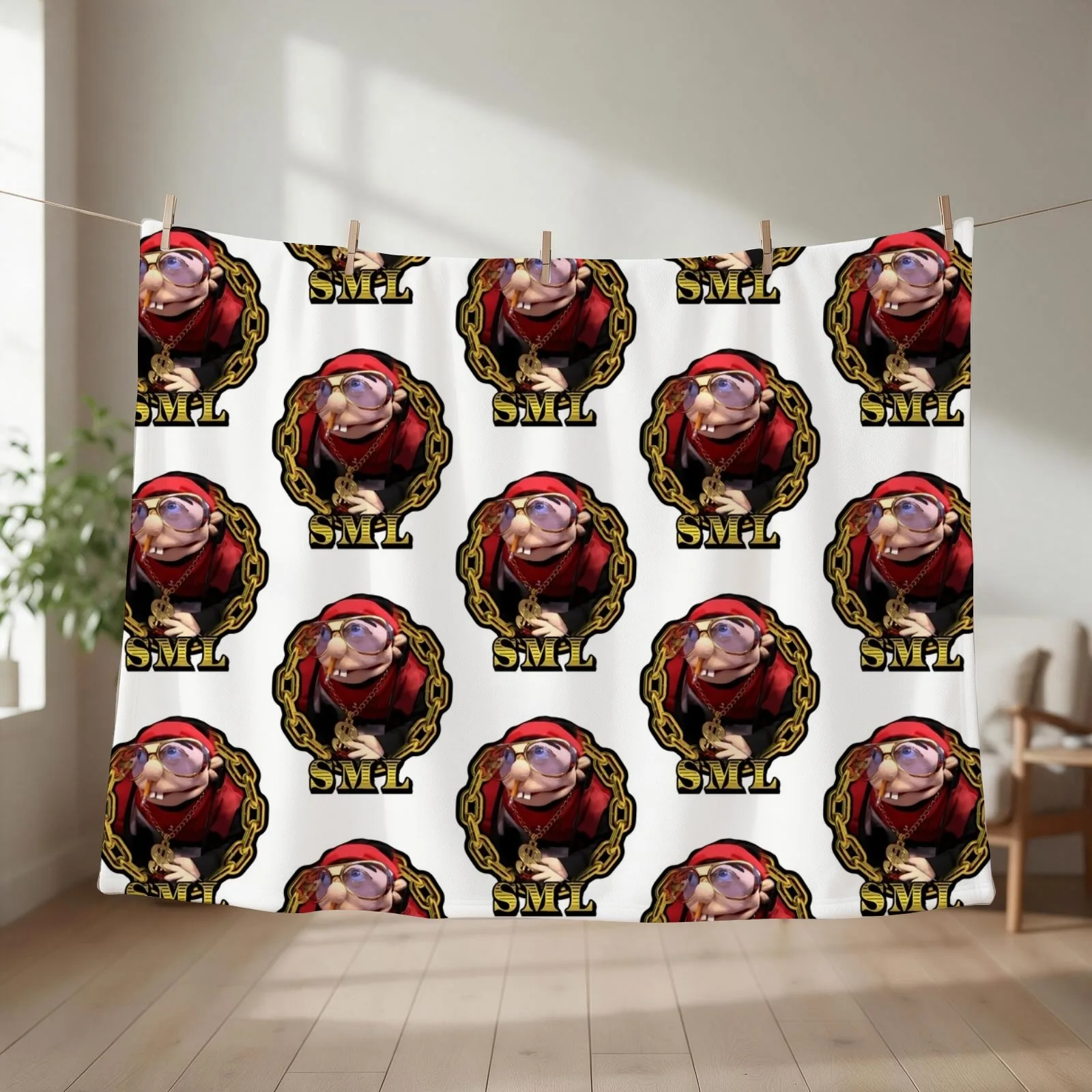 Rapper Jeffy Throw Blanket couch cozy soft plush fuzzy picnic outdoor blanket