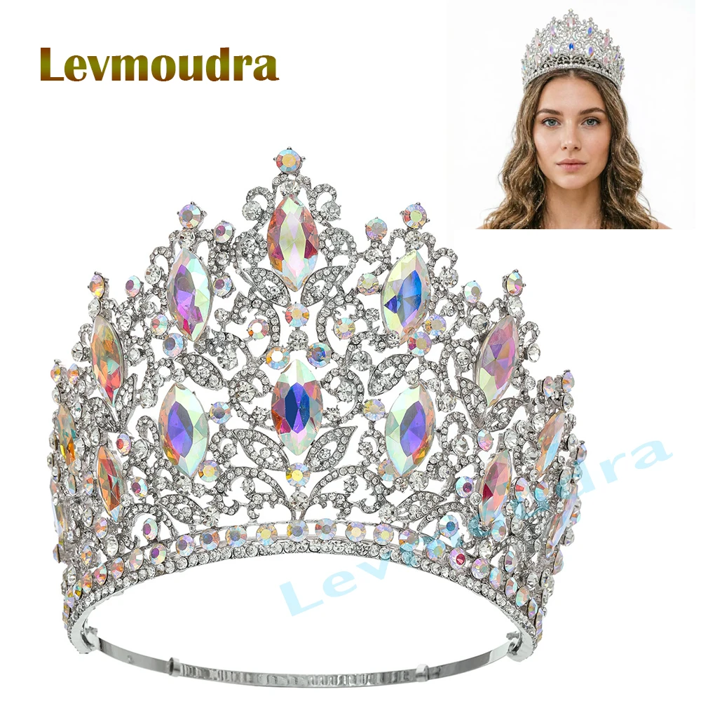 

Levmoudra Tall Tiara and Crowns for Women Crystal Queen Crown, Wedding Tiaras for Bride Princess Crown Headpiece for Bridal