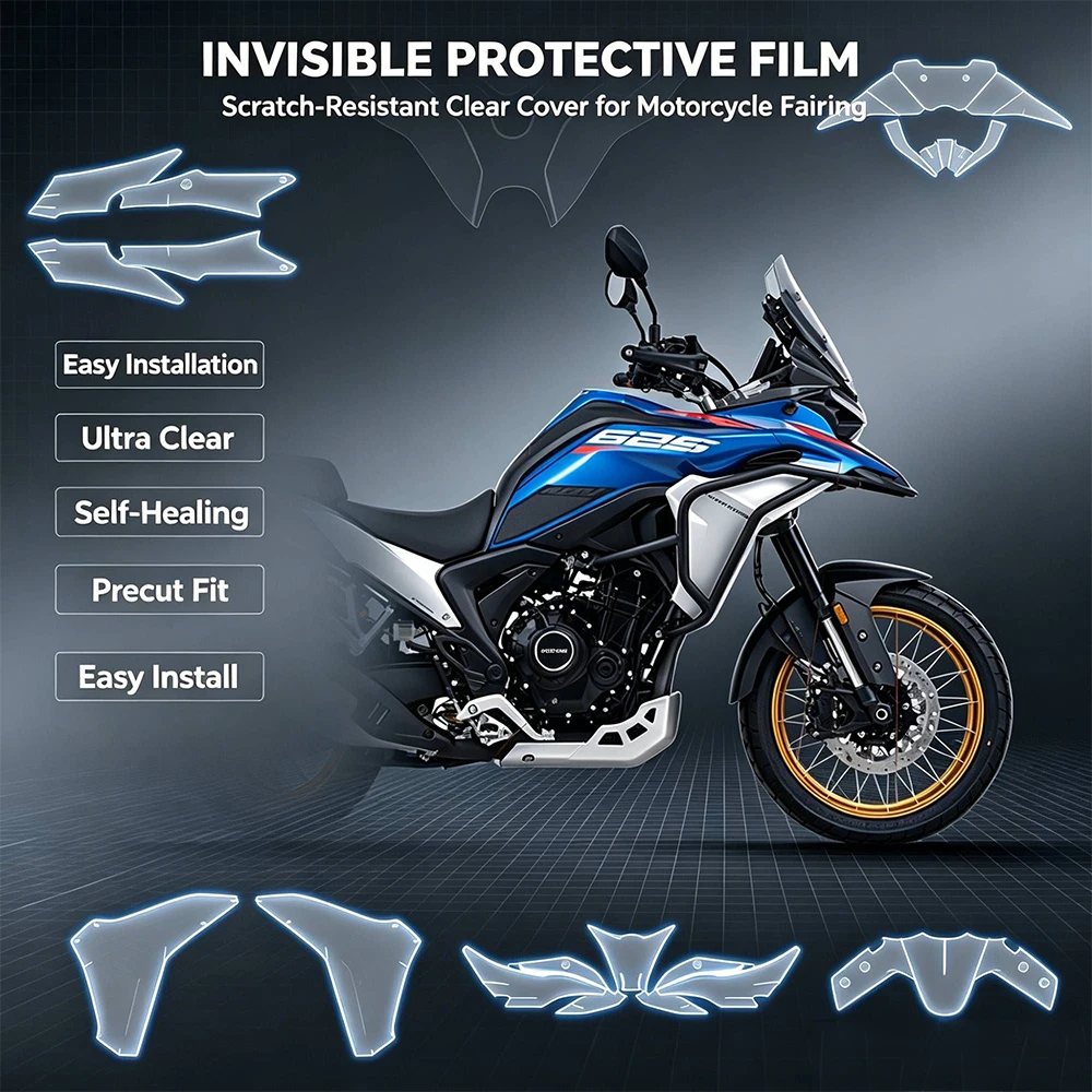For KOVE 625 X 2026 PPF Motorcycle Paint Protection Film Clear Invisible Wrap Anti-scratch UV Resistant Easy Instal
