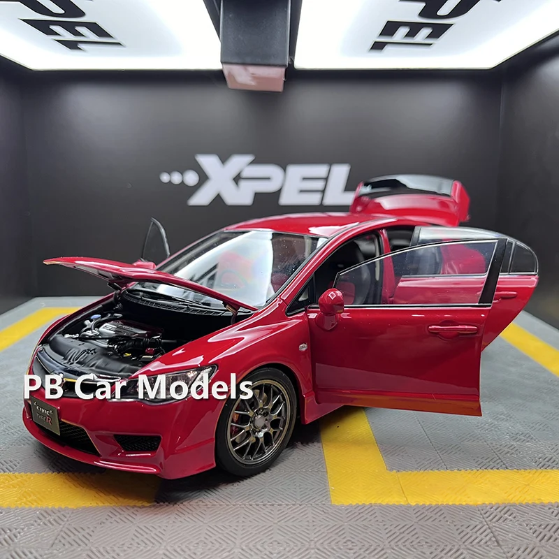 WELL 1:18 Civic FD2 type R red alloy car model