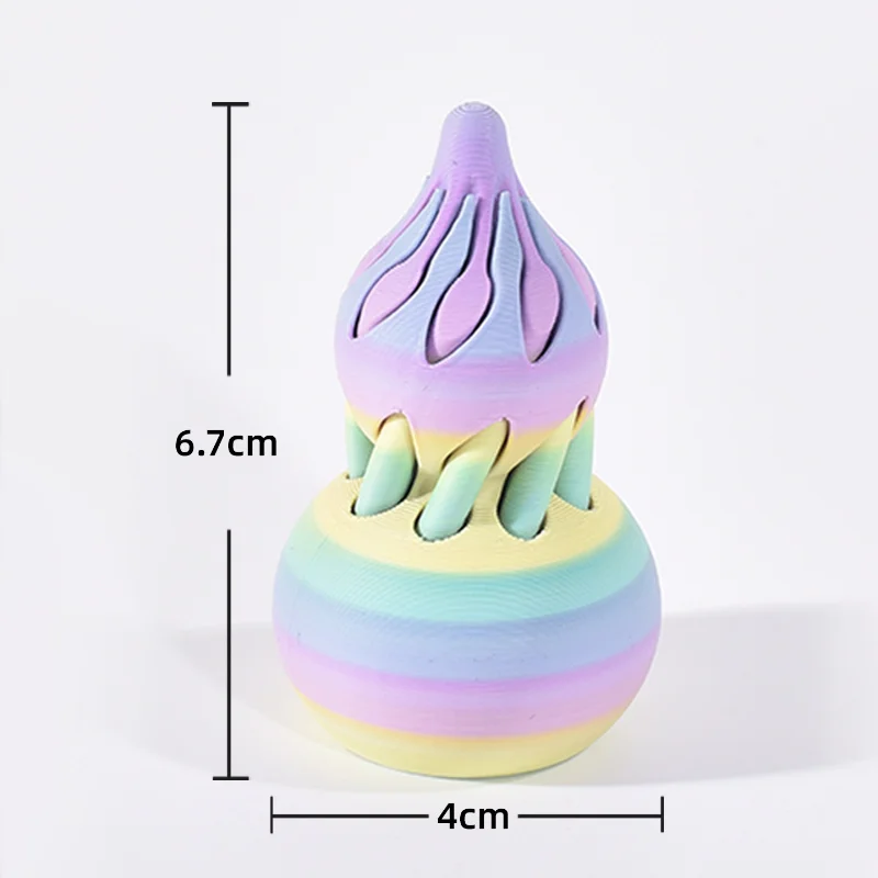 Lucky Gourd 3D Printed Spiral Toys Stress Relief Impossible Pyramid Passthrough Sculpture Passthrough Pyramid Toy Home Decor