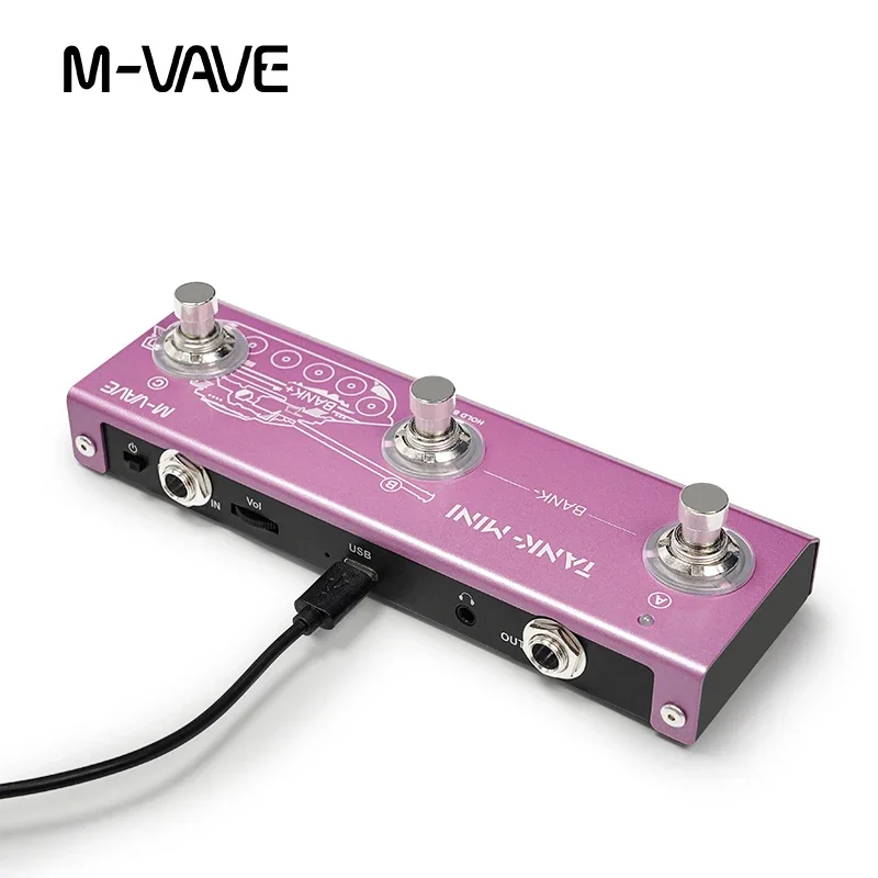 M-VAVE tank mini pedal de guitarra com efeito multic, suporte para gravação ir e otg, cabine embutida, amp, mod, fx, efeitos de atraso e reverberação