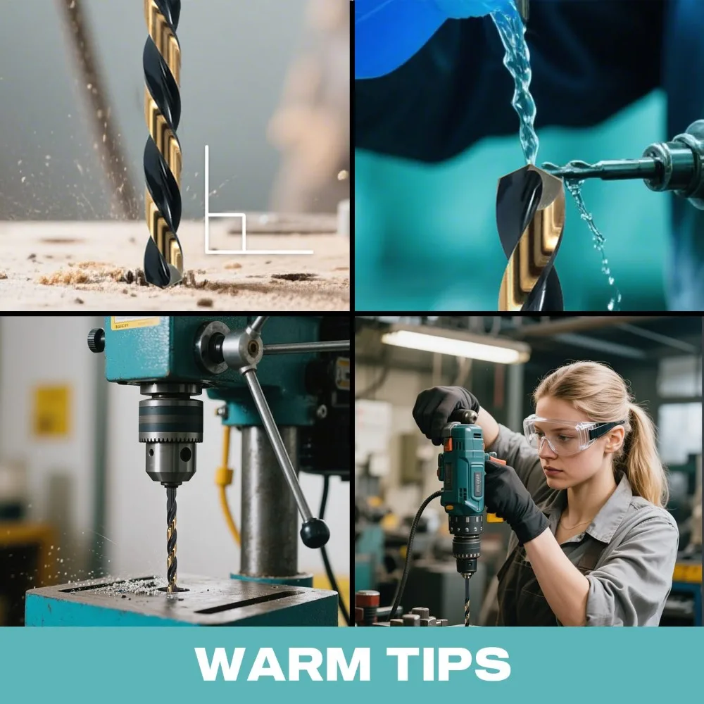 Set Mata Bor Baja Kecepatan Tinggi (HSS), 29 Buah, Ukuran dari 1/16 hingga 1/2 Inci, Lapisan Hitam dan Emas, Panjang Jobber, Index Case I