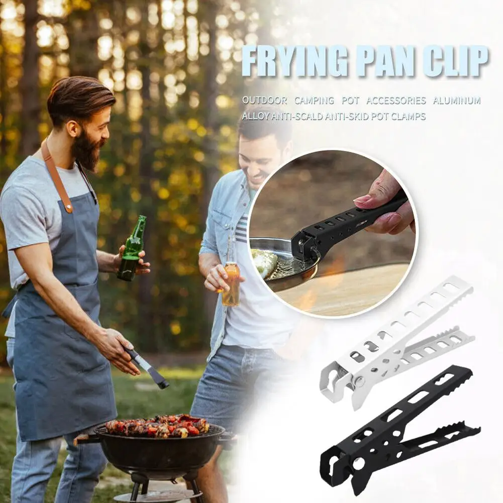 Outdoor Camping Anti-Scald Pot Pan Bowl Gripper Hiking Cookware Clip Anti-hot Barbecue Handle Holder Clamp Picnic Cooking P2I4