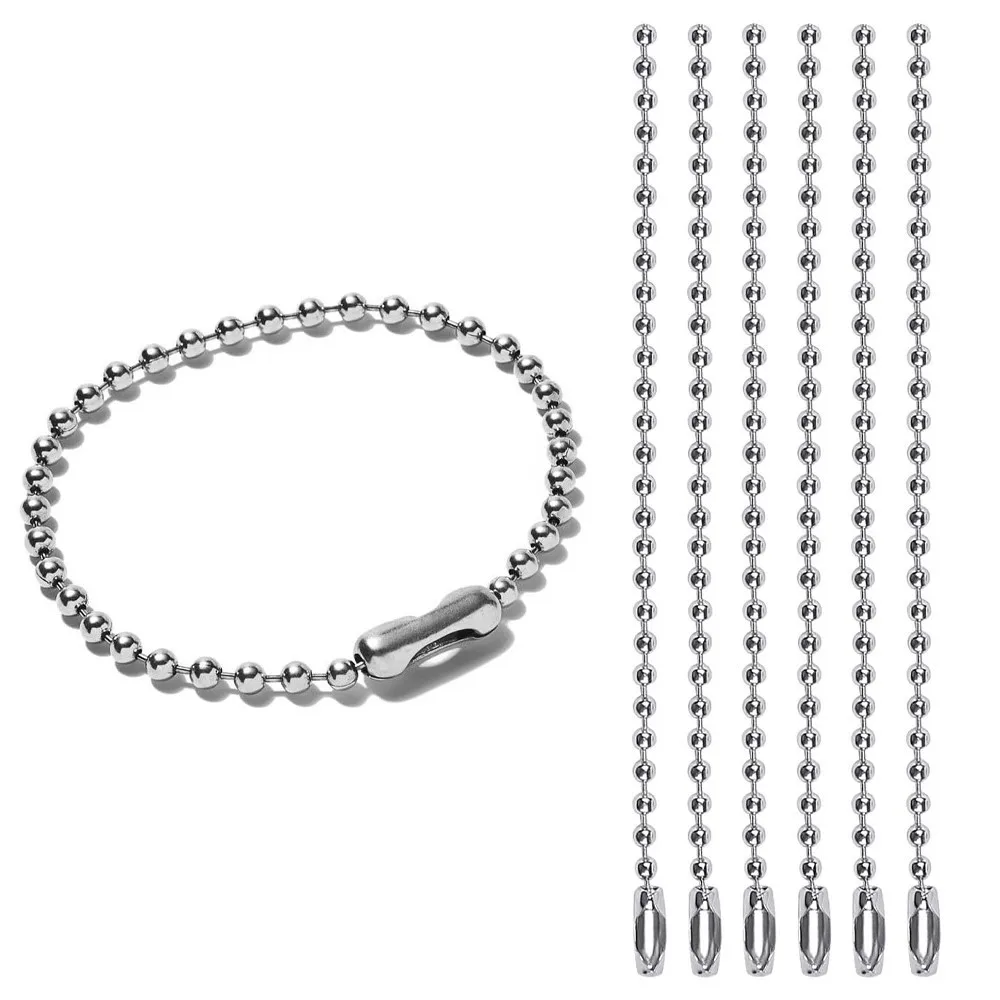 

50Pcs Stainless Steel Ball Bead Adjustable Necklace Extender Chain DIY Keychain Pendants Jewelry Finding Making Accessories