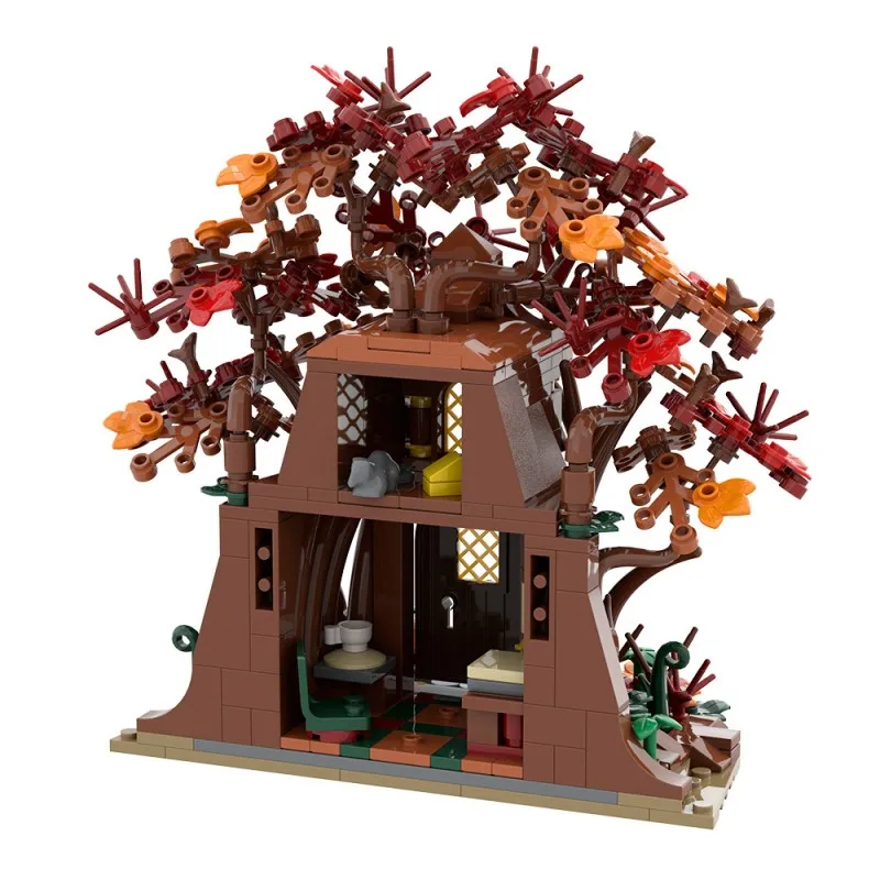 421PCS MOC Creative Woodland Elf Houseฤดูใบไม้ร่วงอาคารบล็อกชุดFairy Tale Treehouseรุ่นDIY Assemblyของเล่นของขวัญเด็ก