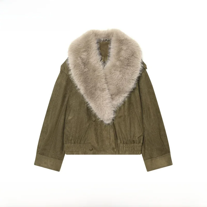 

Новая осенне-зимняя женская куртка-пальто из искусственного меха с бархатной текстурой, уличный стиль, 100% полиэстер, коллекция Зима 2025